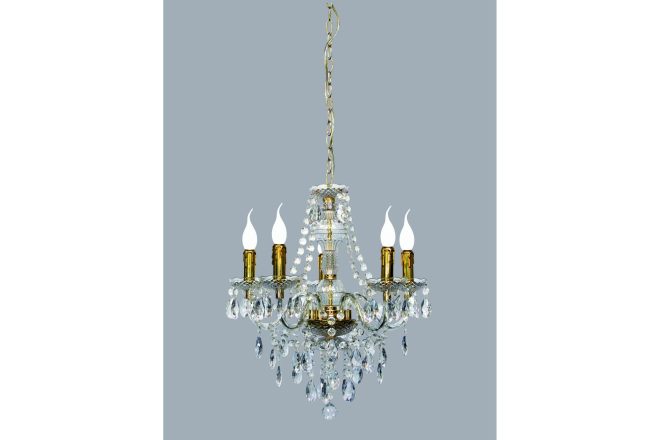 Trio lighting luster ljuskrona 5l  e14 bronze - mässing