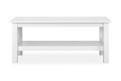 Soffbord aveza 120 cm med förvaring hylla - vit