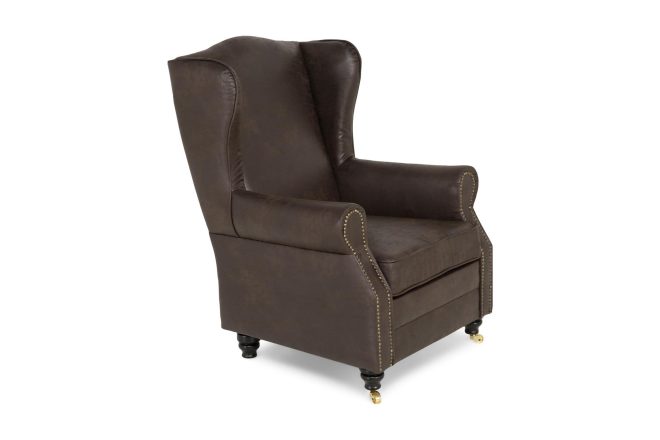 Öronlappsfåtölj cesaro vintagetyg - brun