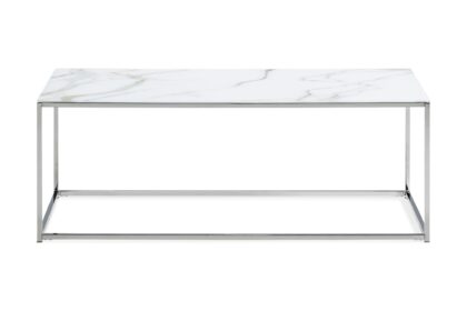 Soffbord valeria 120 cm marmormönster - marmormönster/vit/krom