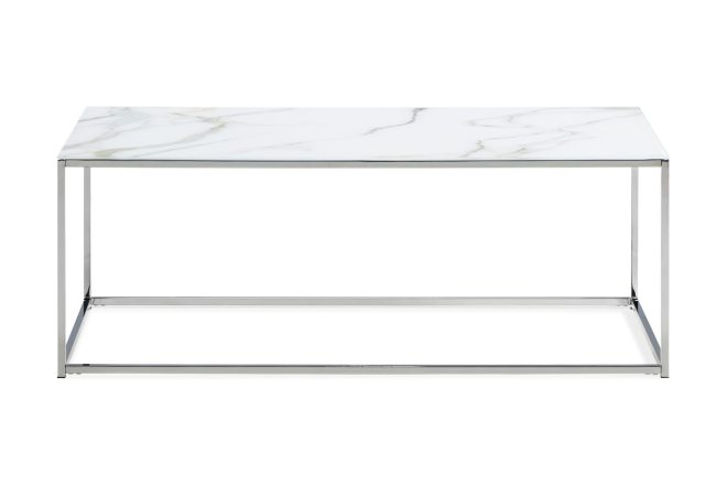 Soffbord valeria 120 cm marmormönster - marmormönster/vit/krom