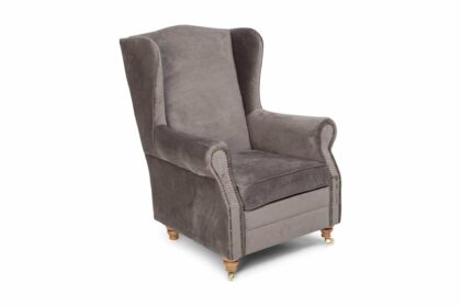 Fåtölj cesaro silvergrå sammet - grå