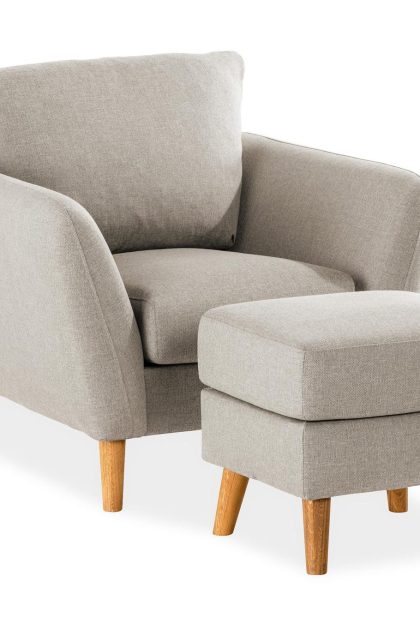 Soffgrupp colt fåtölj med fotpall beige - grå|beige