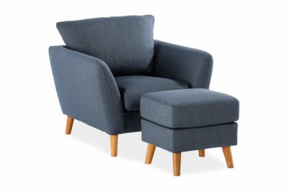 Soffgrupp colt fåtölj med fotpall blå - blå