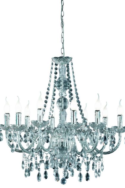Trio lighting luster ljuskrona 10l e14 transparent -