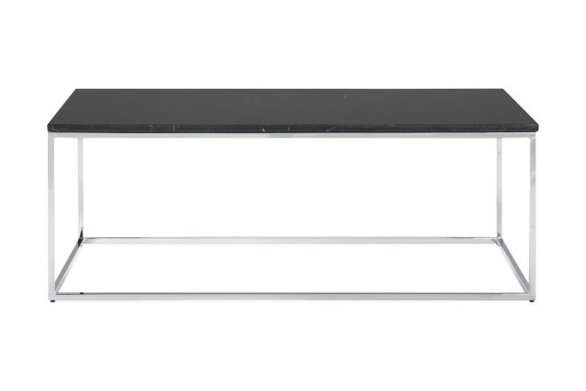 Soffbord titania 120 cm marmor - svart/krom
