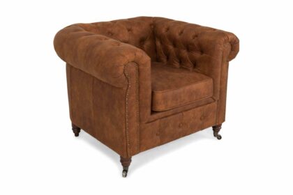 Fåtölj chester deluxe vintage - cognac