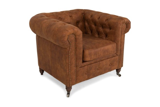 Fåtölj chester deluxe vintage - cognac