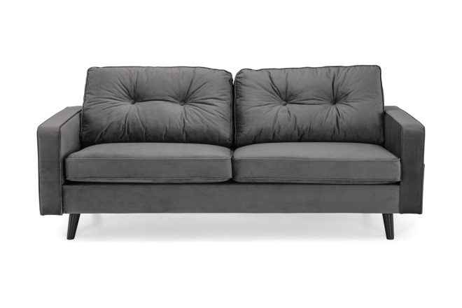 Sammetssoffa miller 3-sits - mörkgrå