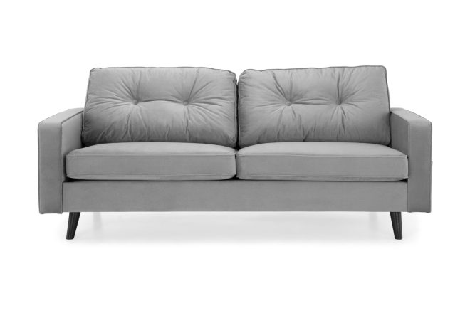 Sammetssoffa miller 3-sits - ljusgrå