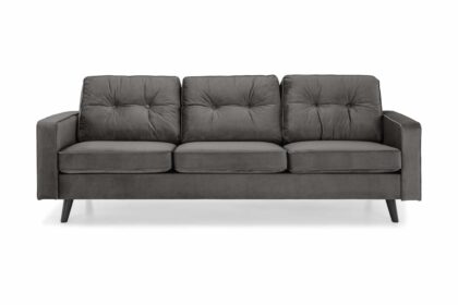 Sammetssoffa miller 3-sits - mörkgrå