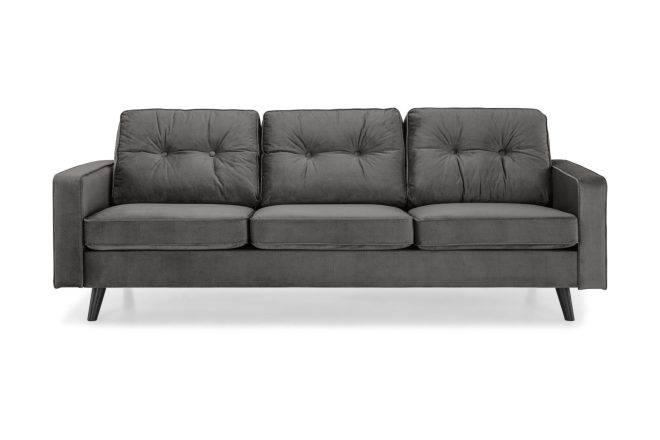 Sammetssoffa miller 3-sits - mörkgrå