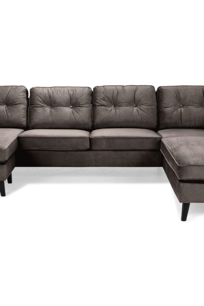 U-soffa miller med divan vänster sammet - mullvad