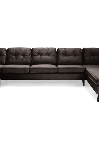U-soffa miller large med divan vänster sammet - mullvad