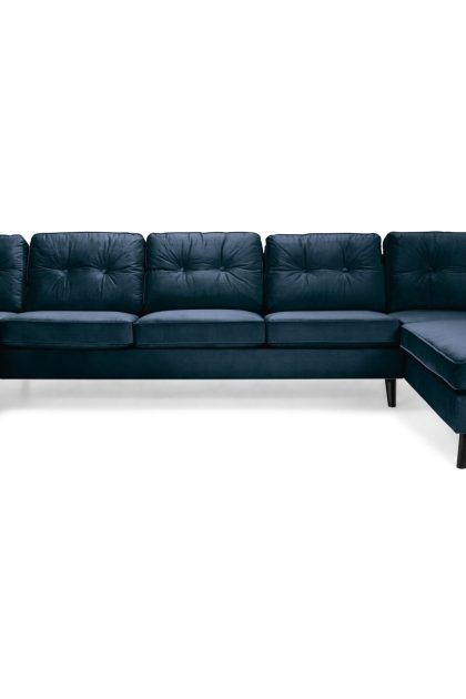 U-soffa miller large med divan vänster sammet - midnattsblå