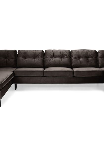 U-soffa miller large med divan höger sammet - mullvad