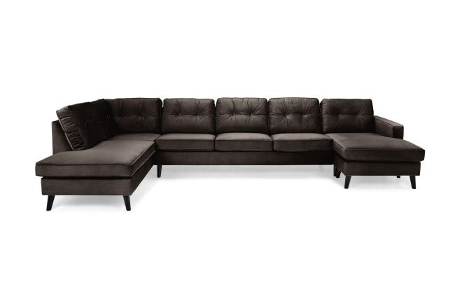 U-soffa miller large med divan höger sammet - mullvad