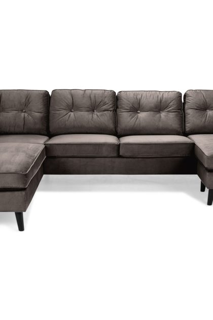 U-soffa miller med divan höger sammet - mullvad