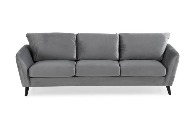 Sammetssoffa colt 3-sits - ljusgrå