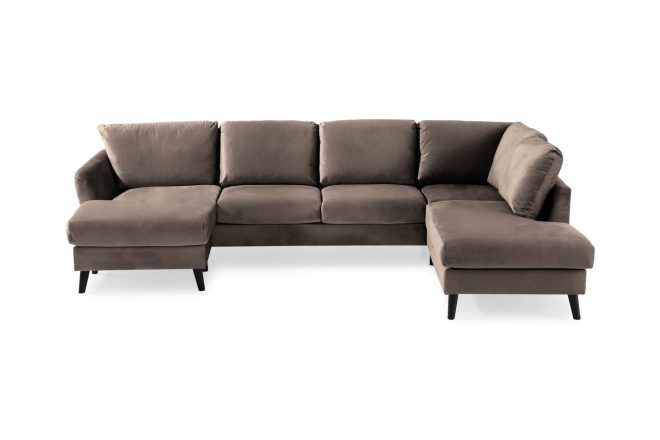 U-soffa colt med divan vänster sammet - mullvad