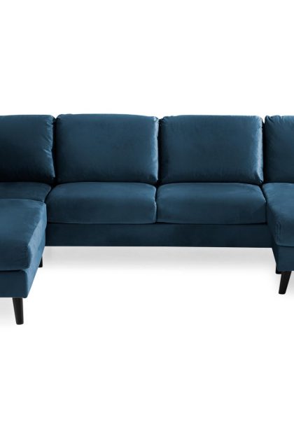 U-soffa colt med divan höger - midnattsblå