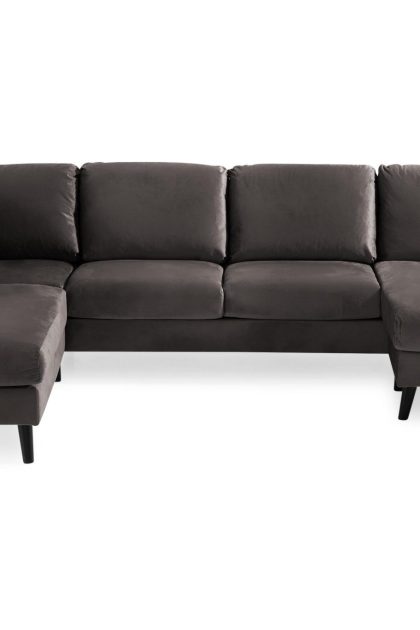 U-soffa colt med divan höger - mörkgrå