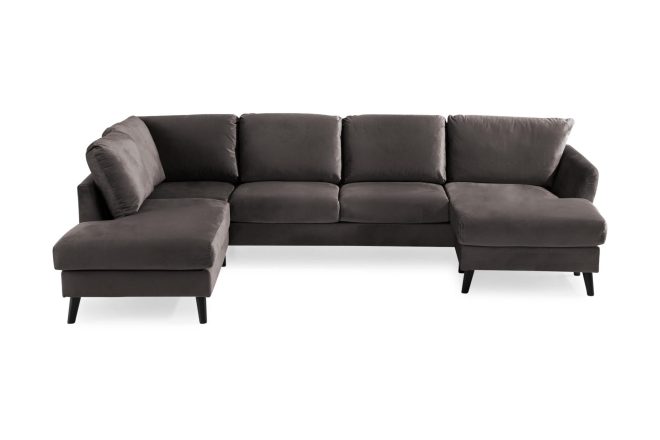 U-soffa colt med divan höger - mörkgrå