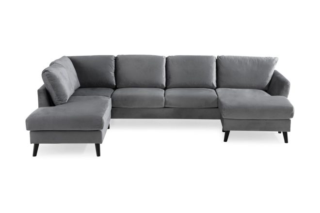 U-soffa colt med divan höger - ljusgrå