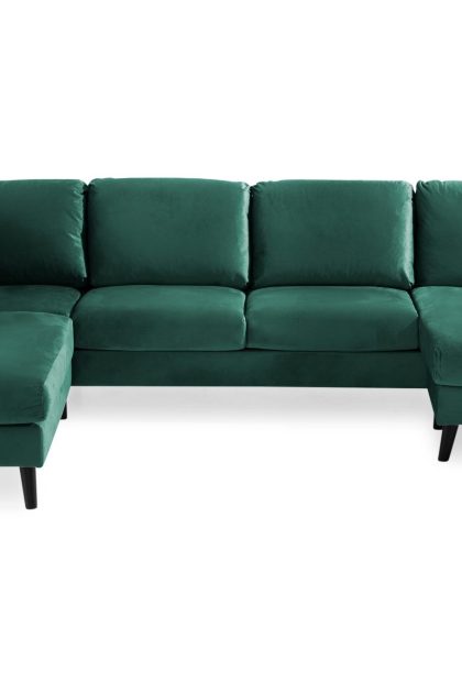 U-soffa colt med divan höger - grön