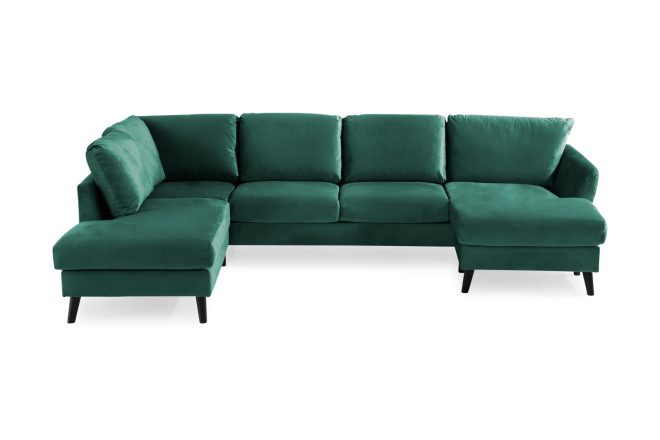 U-soffa colt med divan höger - grön