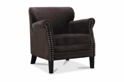 Fåtölj ray grafitgrå sammet - brun