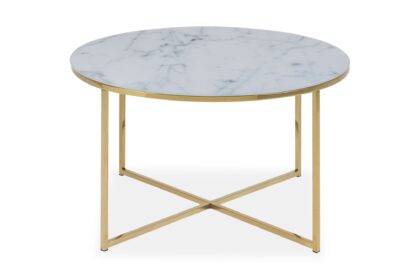 Soffbord alisma 80 cm - vit marmor