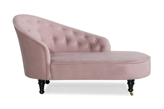 Schäslong thunia classic sammet - ljusrosa