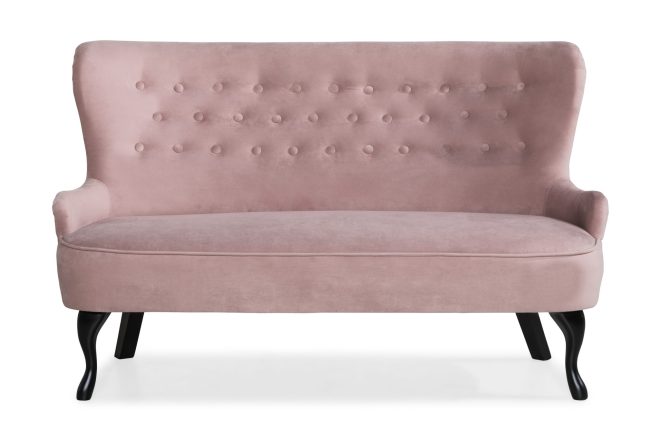 Soffa thunia sammet - ljusrosa
