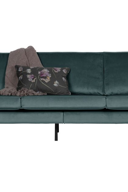 Soffa dotty 3-sits sammet - blågrön