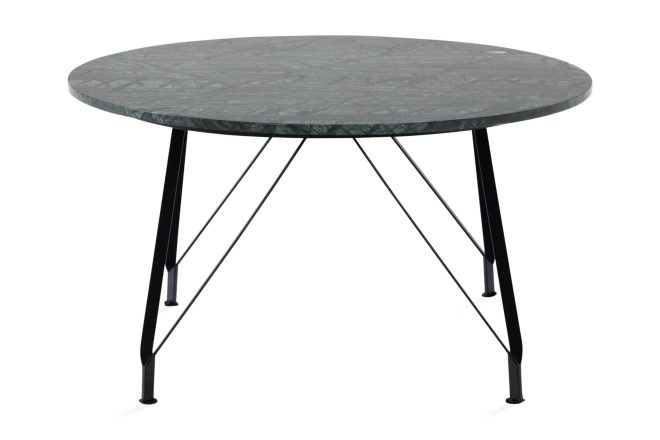 Soffbord titania 80 cm runt marmor - grön/svart