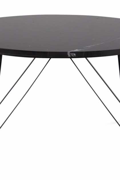 Soffbord titania 80 cm runt marmor - svart