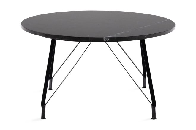 Soffbord titania 80 cm runt marmor - svart