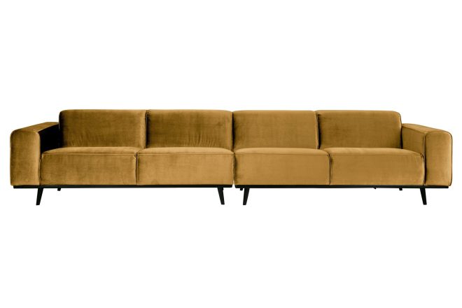 Sammetssoffa nowell 4-sits large - honungsgul