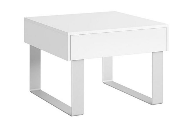 Soffbord frick litet 64 cm med förvaring låda - vit