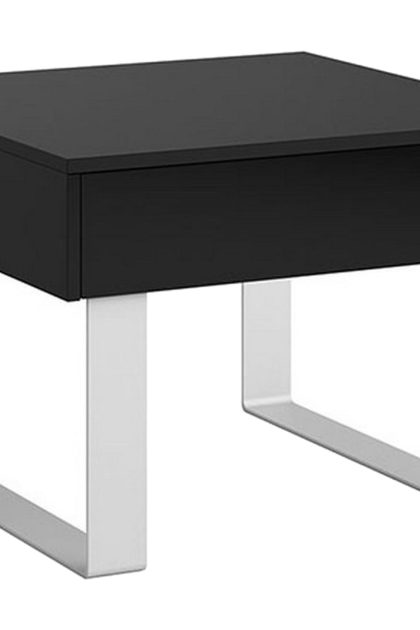 Soffbord frick litet 64 cm med förvaring låda - svart