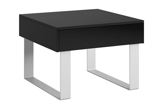 Soffbord frick litet 64 cm med förvaring låda - svart