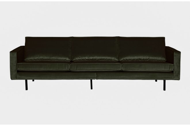 Sammetssoffa dotty 3-sits - grön