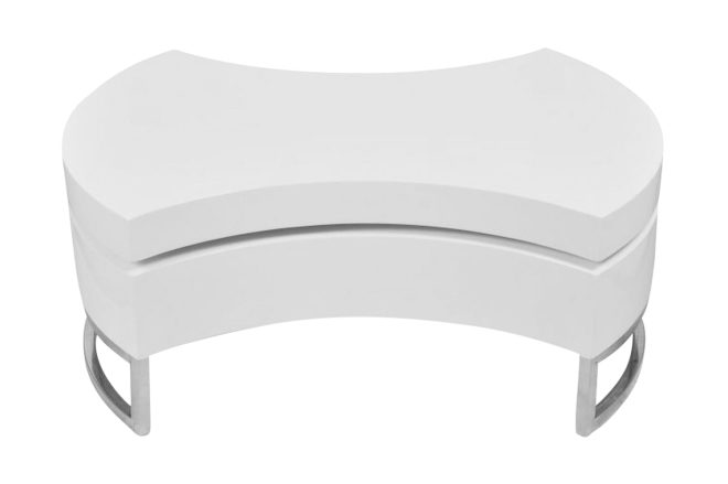 Soffbord justerbar form högglans vit - vit