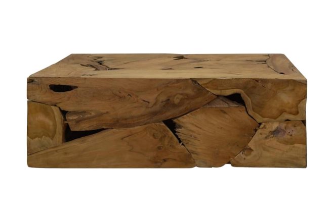Soffbord 90x50x30 cm äkta teak brun - valnötsbrun
