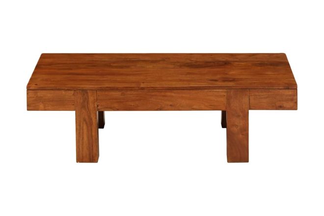 Soffbord massivt akaciaträ med sheshamfinish 100x50x30 cm - brun