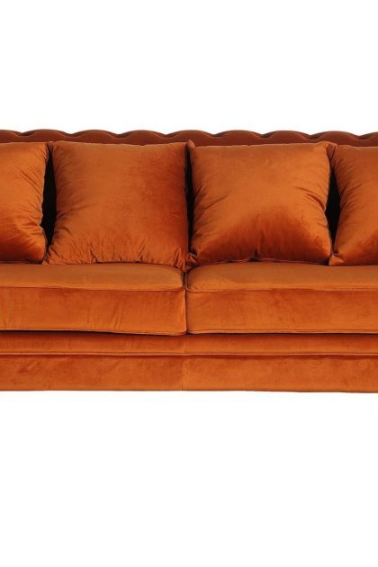 Velvet sammetssoffa 3-sits - orange