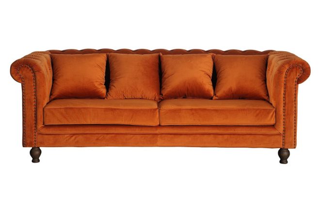 Velvet sammetssoffa 3-sits - orange