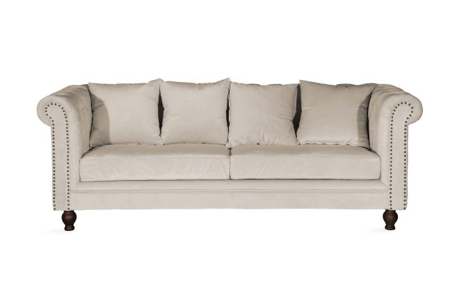 Velvet sammetssoffa 3-sits - beige