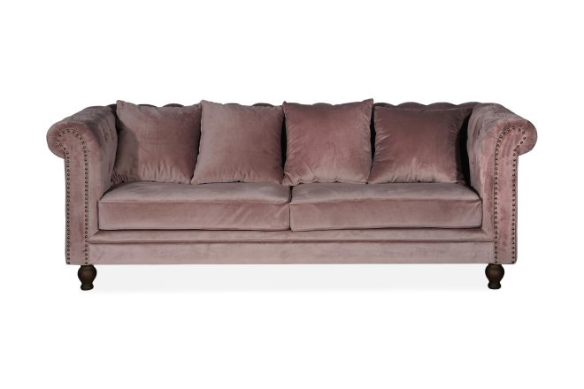Velvet sammetssoffa 3-sits - rosa